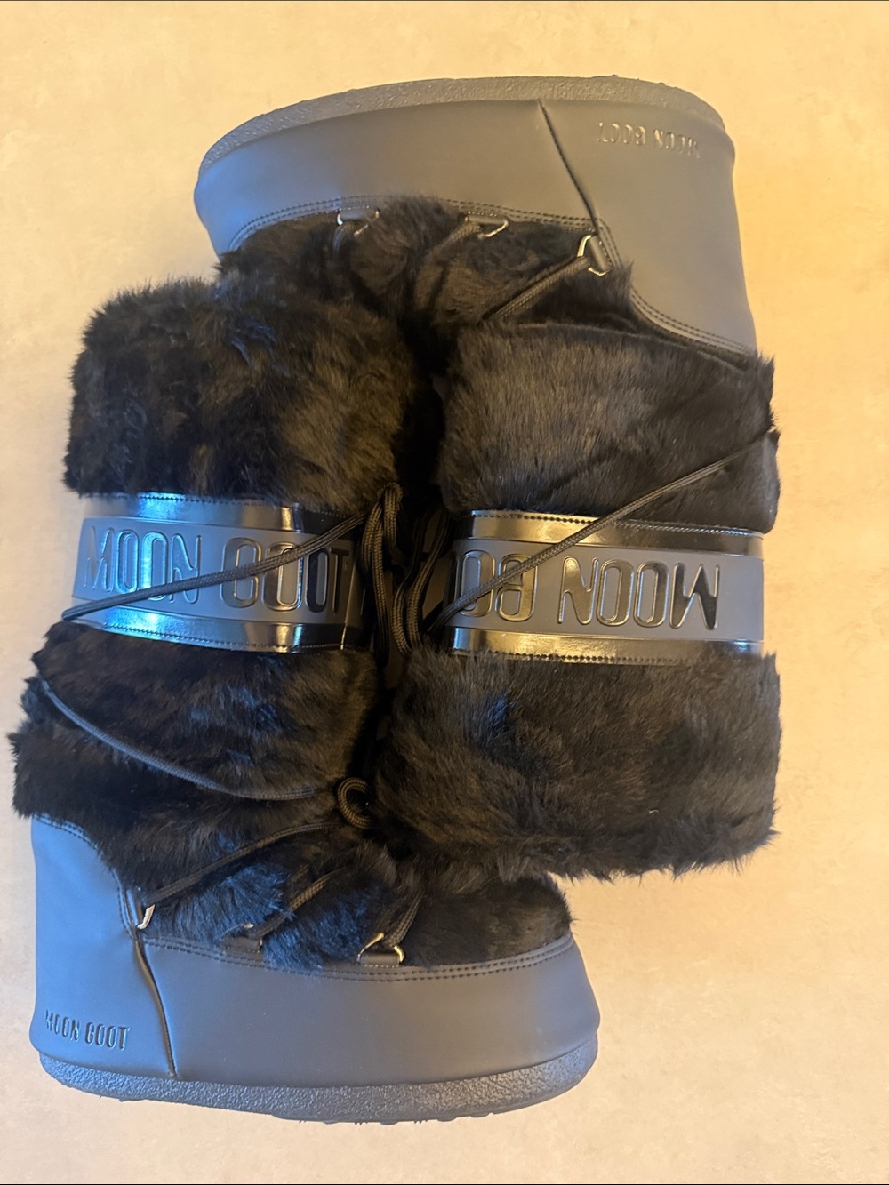 Moon Boot Black Faux-Fur Boots